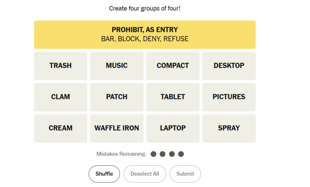 yellow group in nyt 