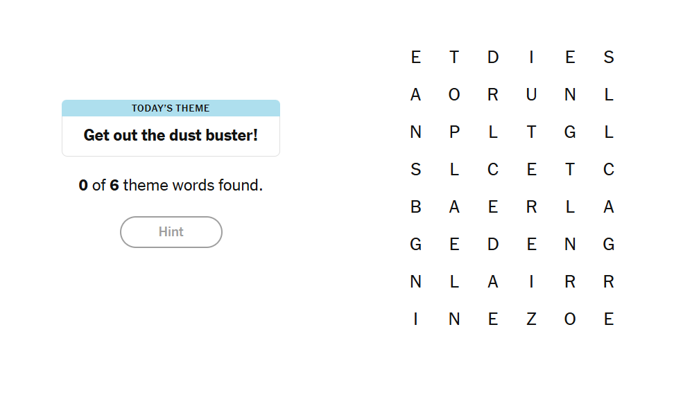 Get out the dust buster meaning nyt strands