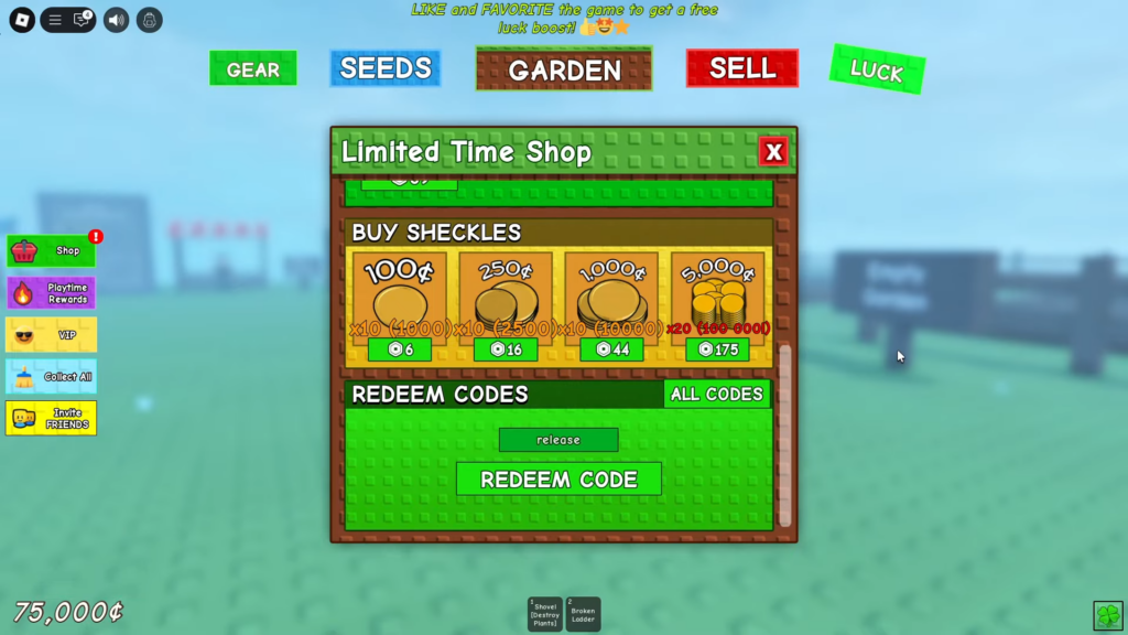 redeem code