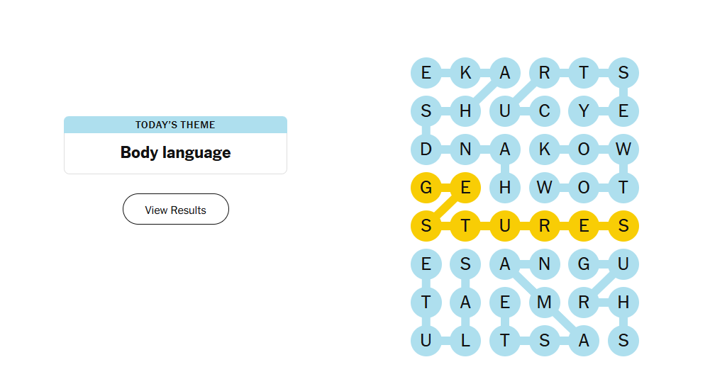 Body language meaning nyt strands