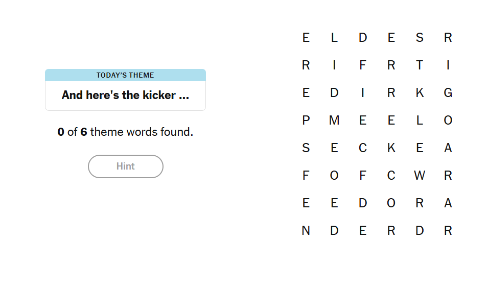 And here's the kicker meaning nyt strands
