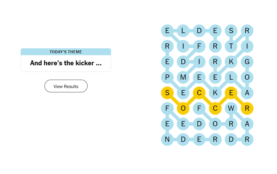 And here's the kicker meaning nyt strands