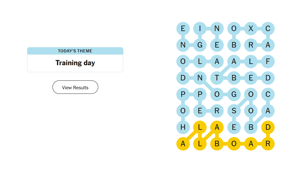 Training day meaning nyt strands