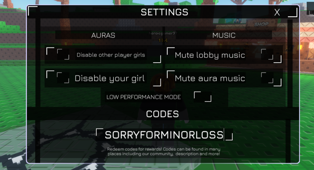 enter the codes 