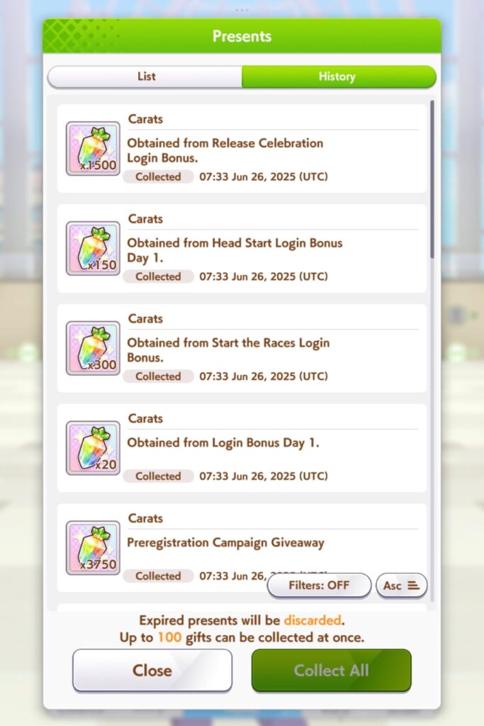 uma musume free rewards 