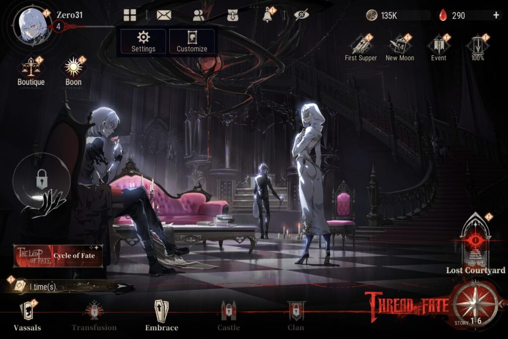 silver and blood open settings