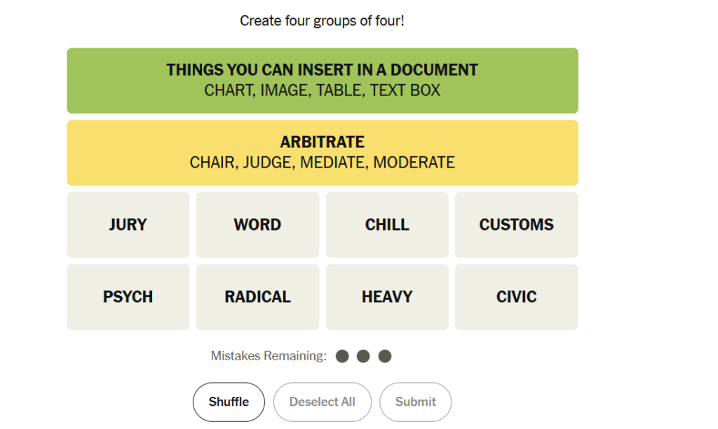 yellow group in nyt 