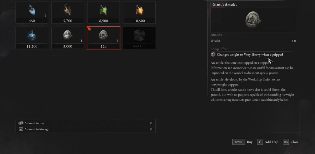 lies of p overture Giant's Amulet