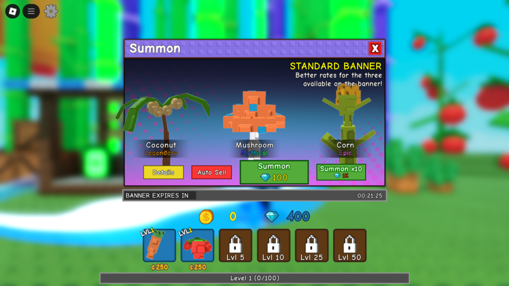 Garden Tower Defense summon units