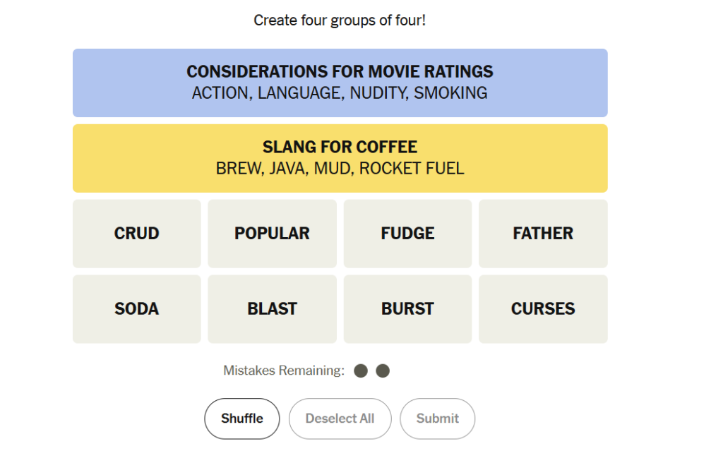 yellow group in nyt 