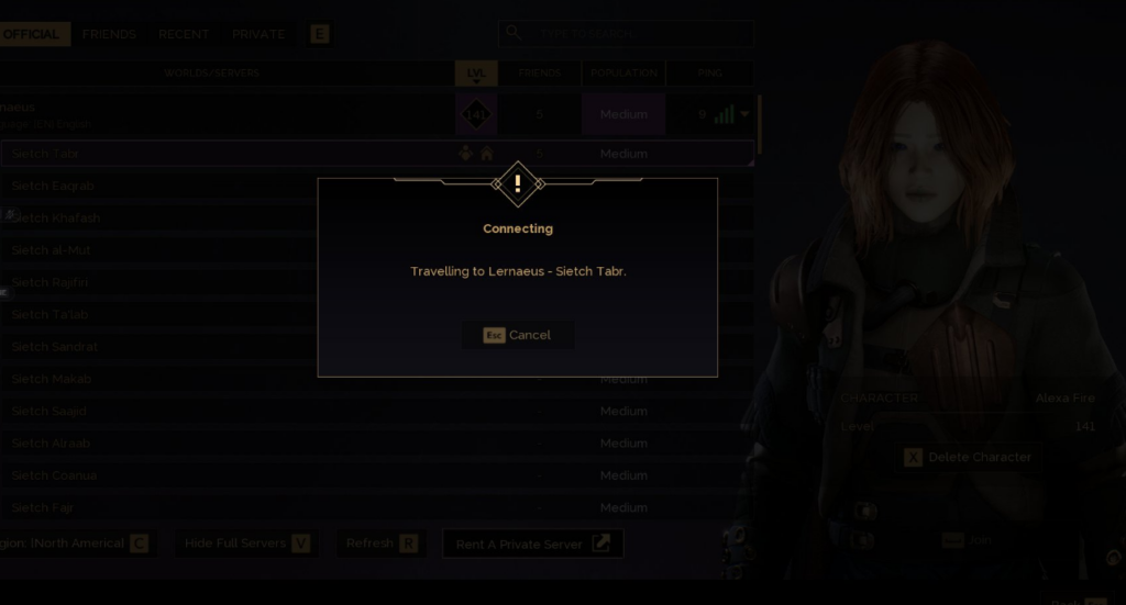 dune awakening stuck on connecting