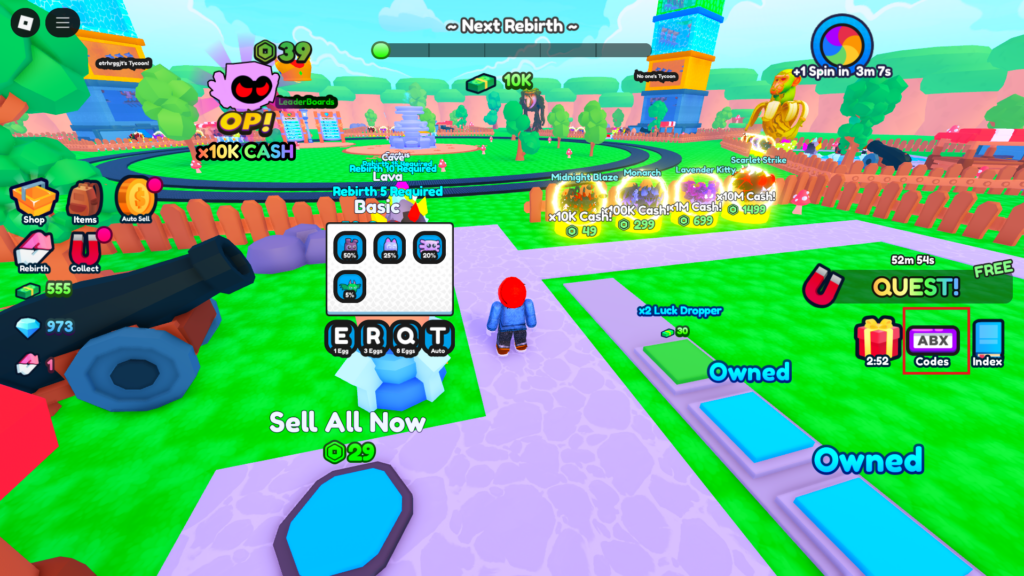 RNG Brainrot Tycoon codes 