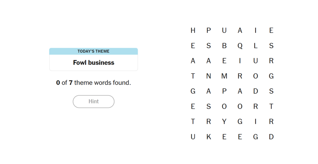 foul business nyt strands meaning