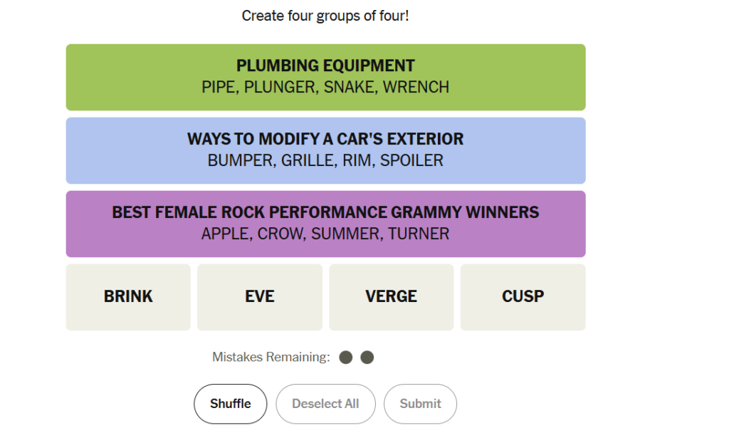 yellow group remains in nyt 