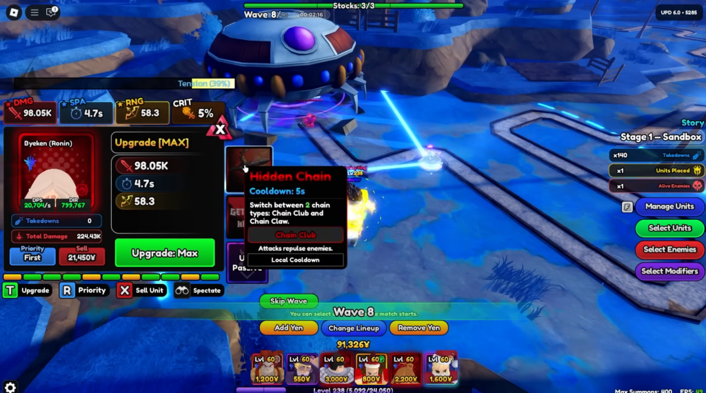 anime vanguards byeken hidden chain ability