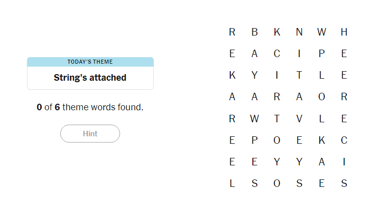 String's attached meaning nyt strands 