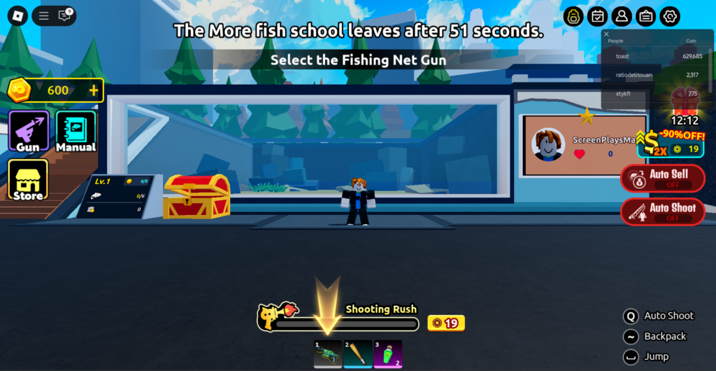 click on setting icon roblox loot fish