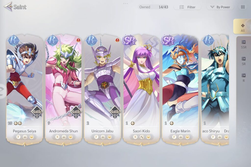 saint seiya ex tier list