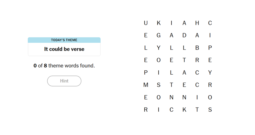 It Could Be Verse Meaning NYT Strands