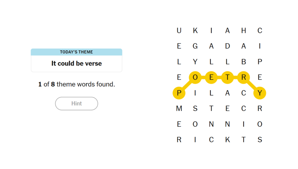 It Could Be Verse Meaning NYT Strands