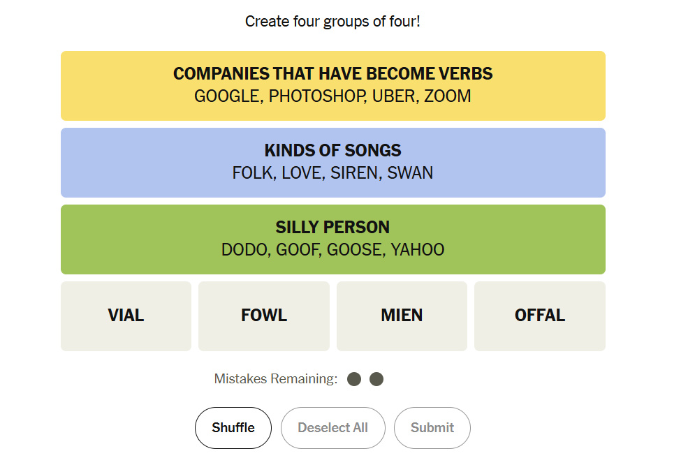 green group in nyt 