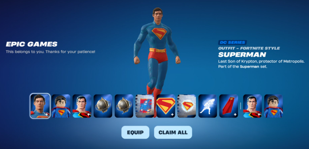superman skin in Fortnite