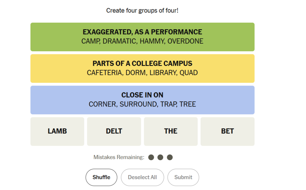 blue group in nyt connections