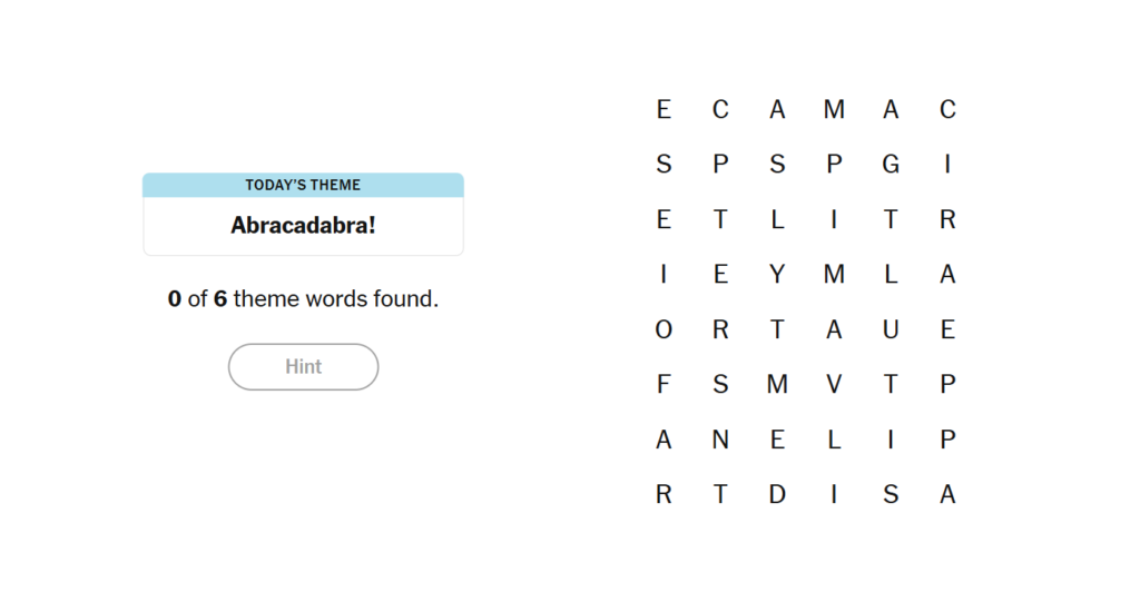 abracadabra meaning nyt strands july 18, 2025